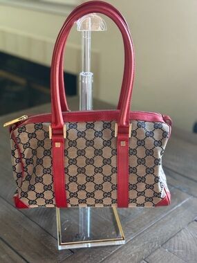 Authentic Gucci Boston Bag canvas & leather  EUC